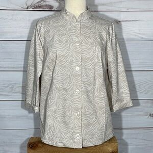 Chico’s NWT Perfect Stretch Palm Print Jacket Size Large/12/Chico’s 2